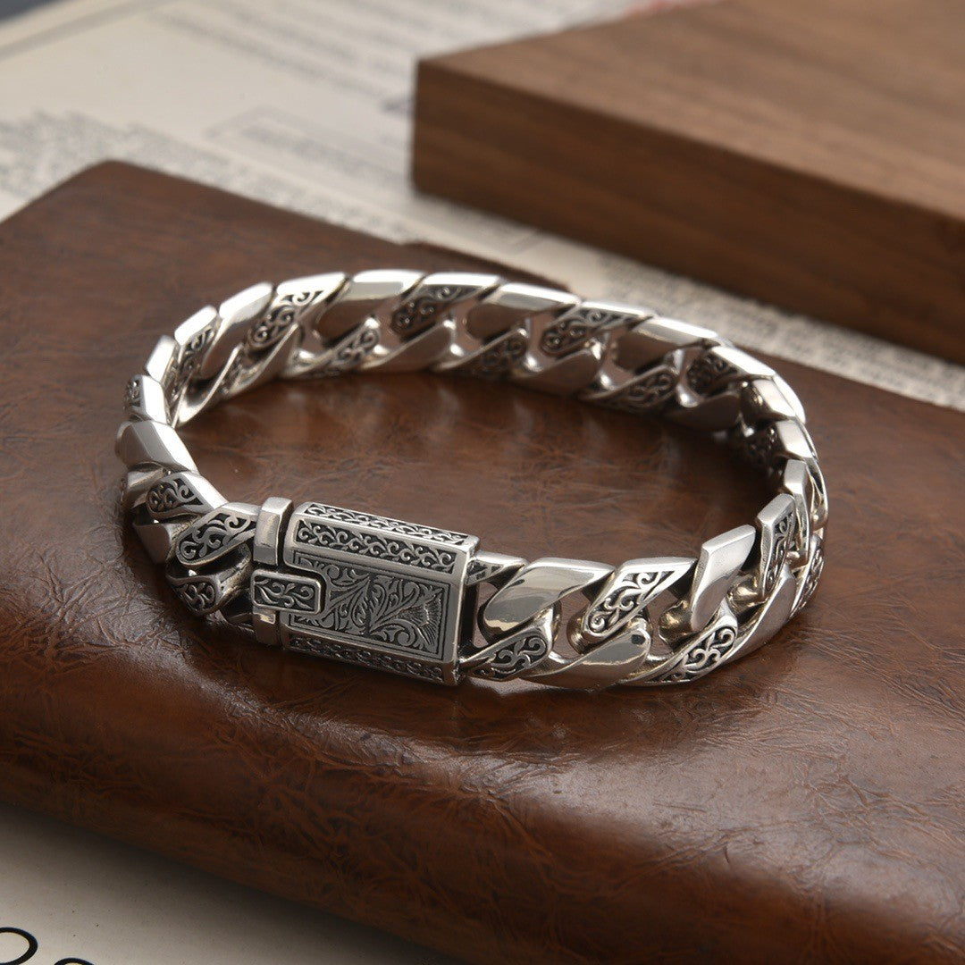 Pulsera Retro Punk S925 plata esterlina