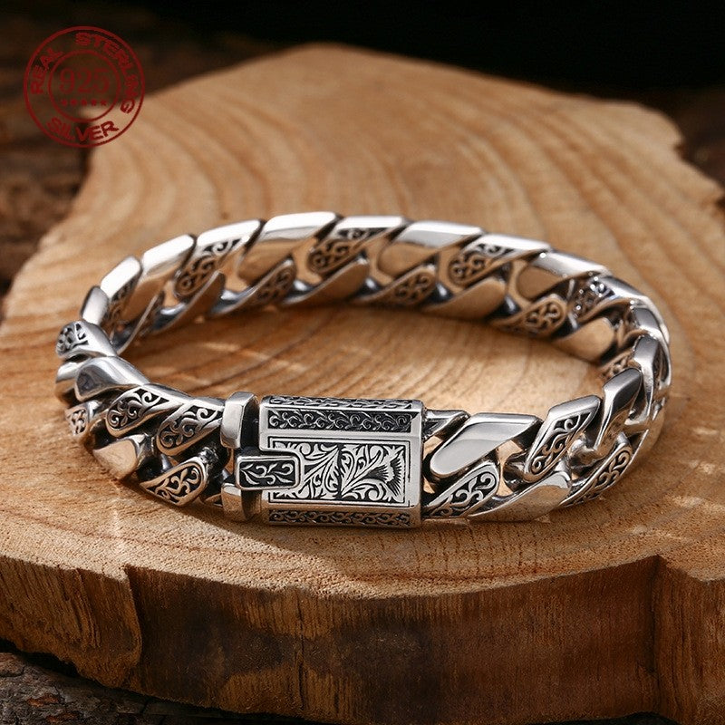 Pulsera Retro Punk S925 plata esterlina