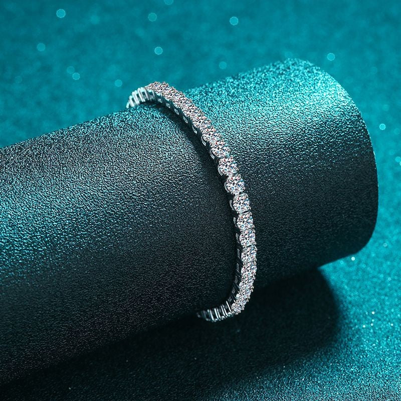 Pulsera de tenis de moissanita Plata de Ley 925