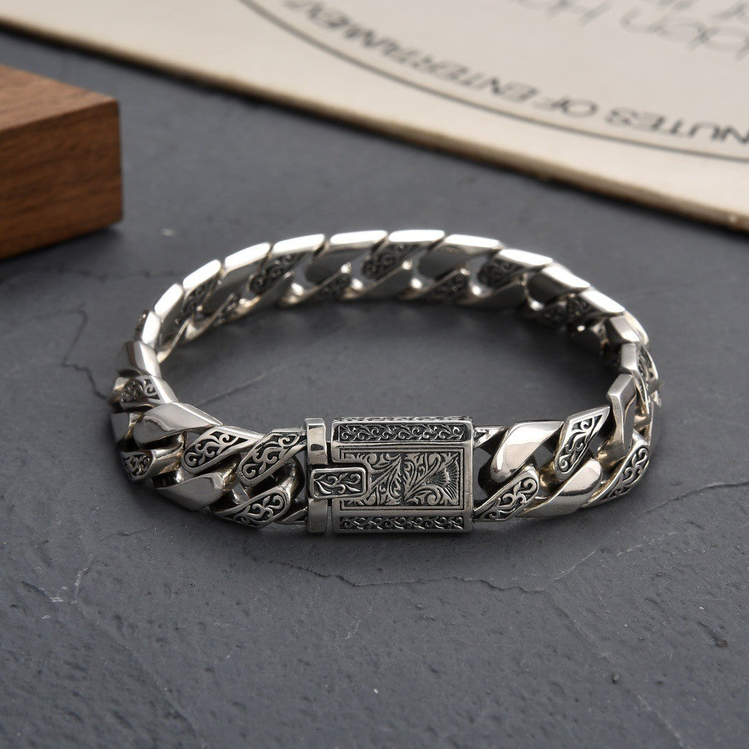 Pulsera Retro Punk S925 plata esterlina