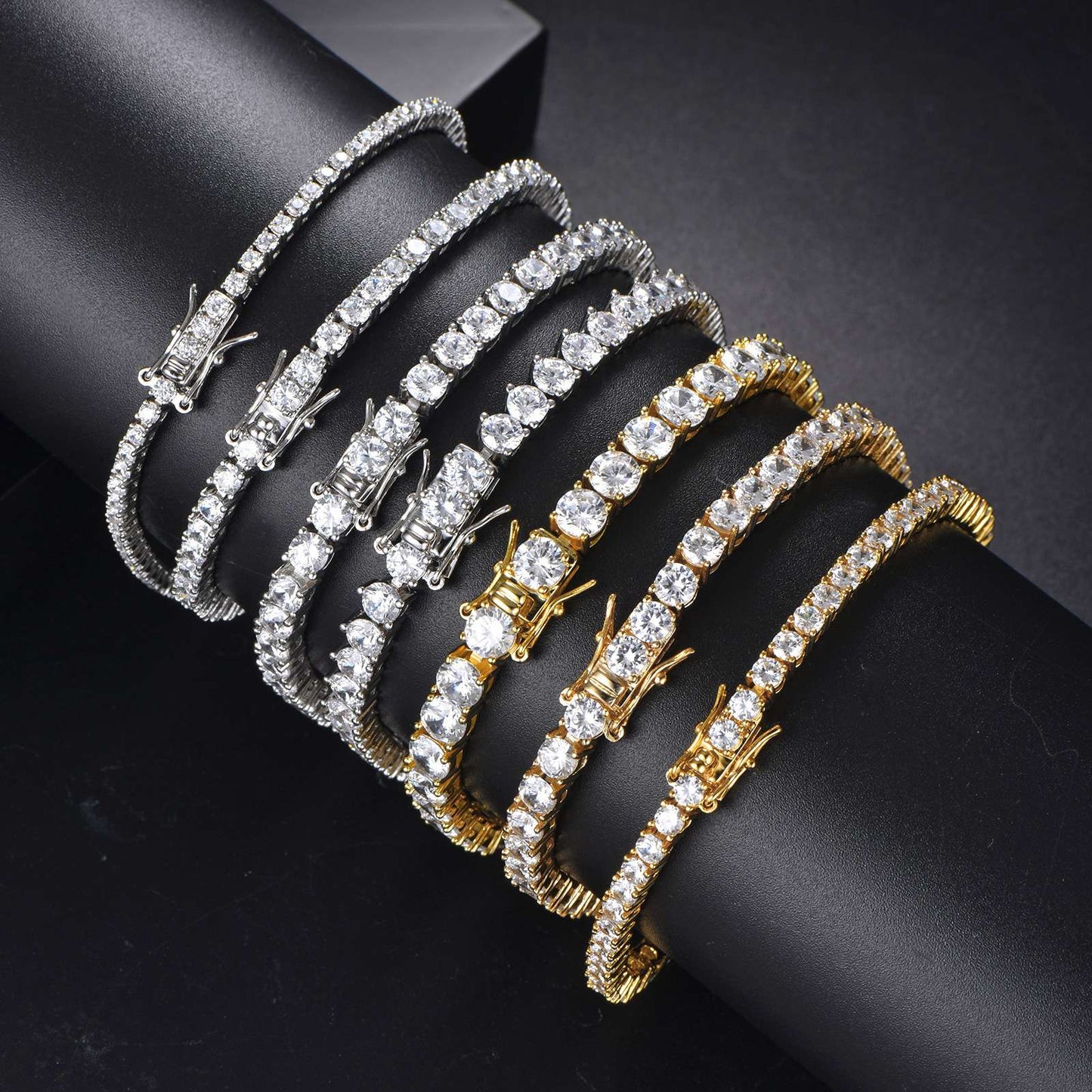 Pulsera de tenis de moissanita Plata de Ley 925
