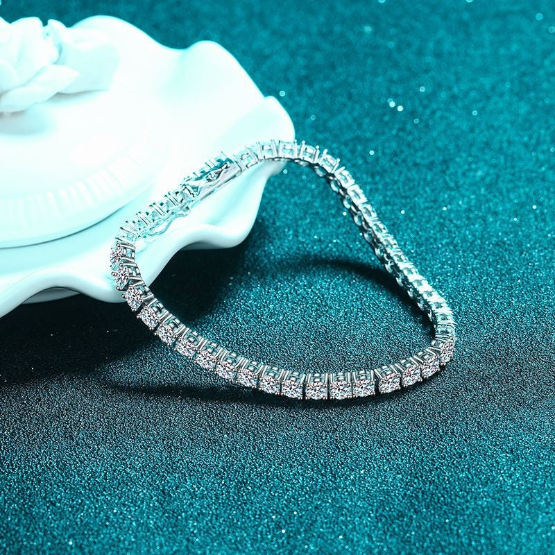 Pulsera de tenis de moissanita Plata de Ley 925