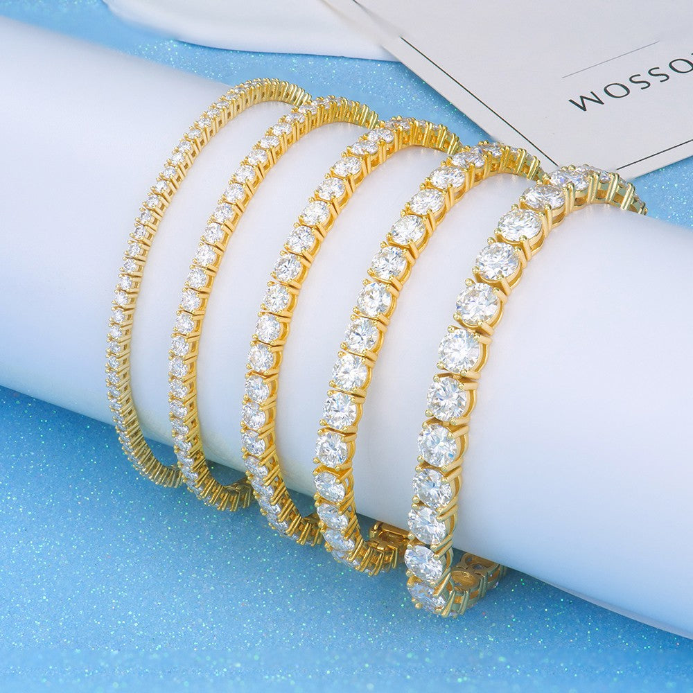 Pulsera de tenis de moissanita Plata de Ley 925