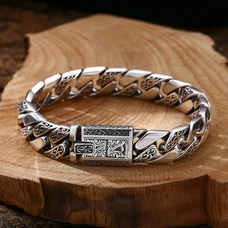 Pulsera Retro Punk S925 plata esterlina