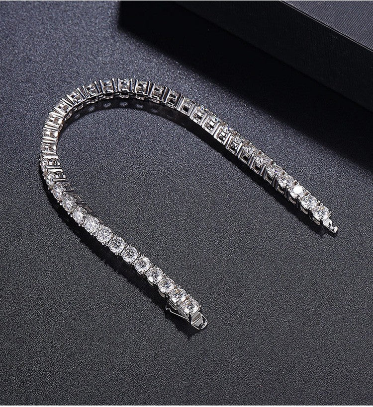 Pulsera de tenis de moissanita Plata de Ley 925