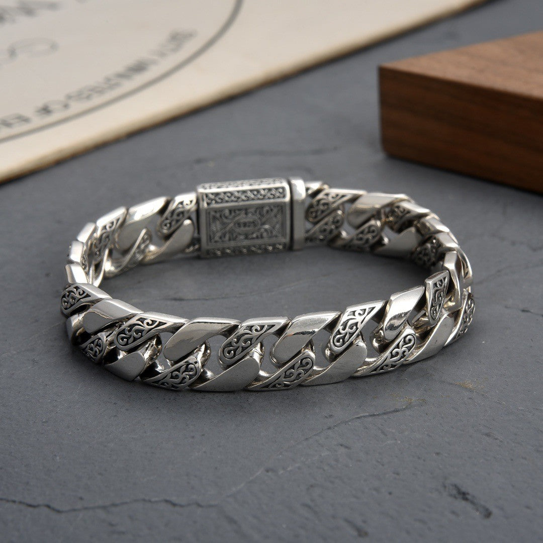 Pulsera Retro Punk S925 plata esterlina