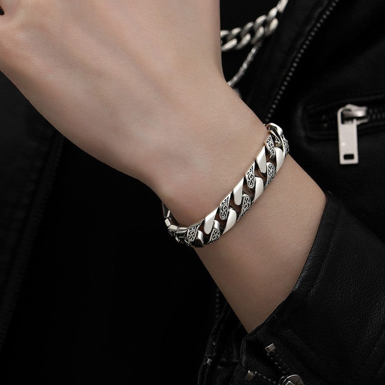 Pulsera Retro Punk S925 plata esterlina
