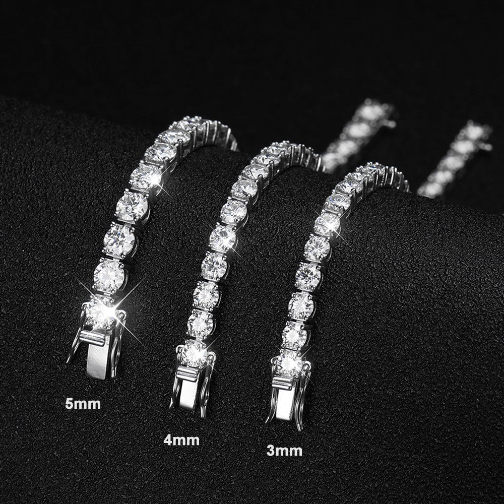 Pulsera de tenis de moissanita Plata de Ley 925