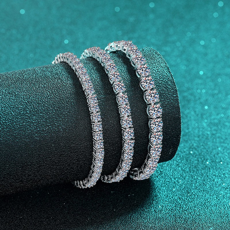 Pulsera de tenis de moissanita Plata de Ley 925