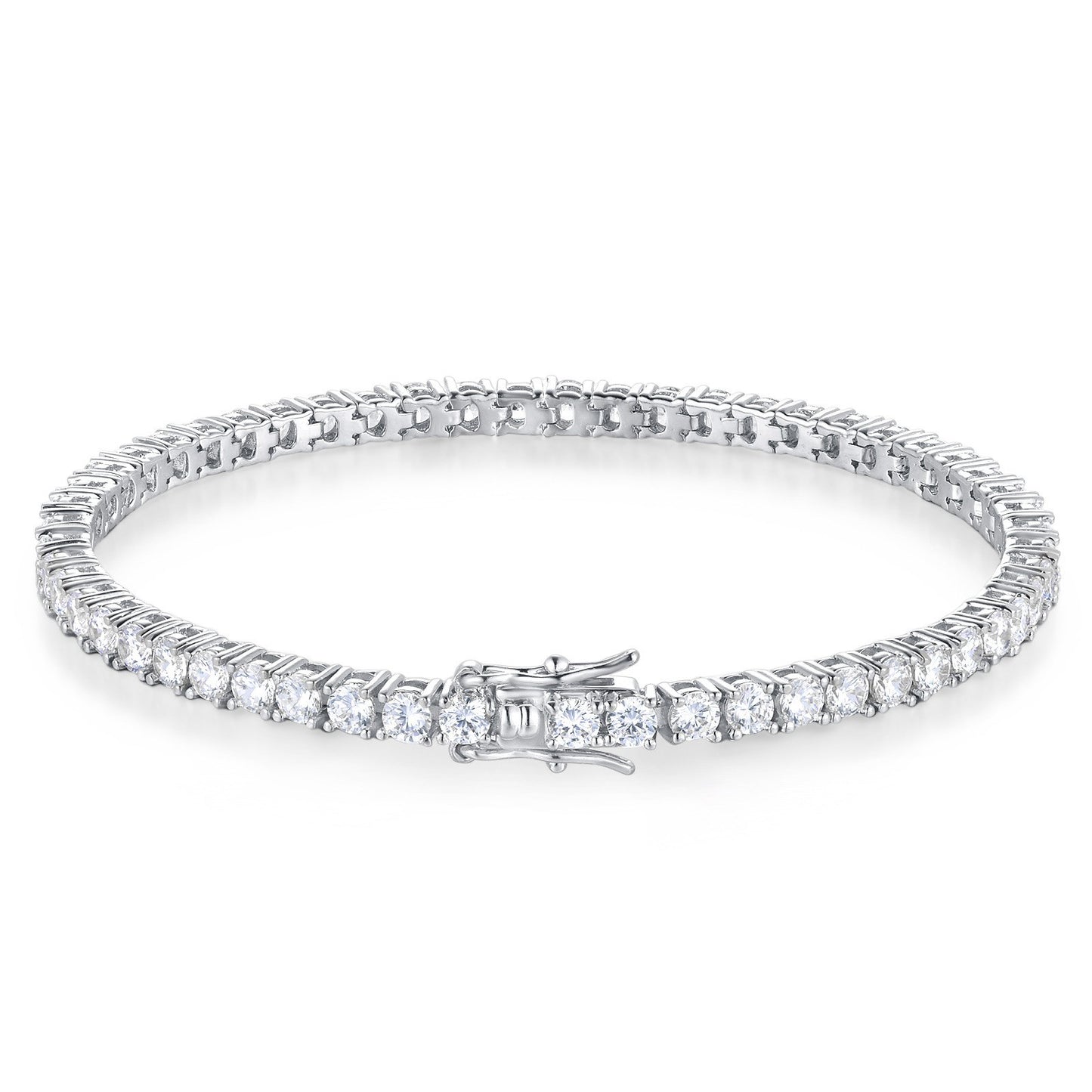Pulsera de tenis de moissanita Plata de Ley 925
