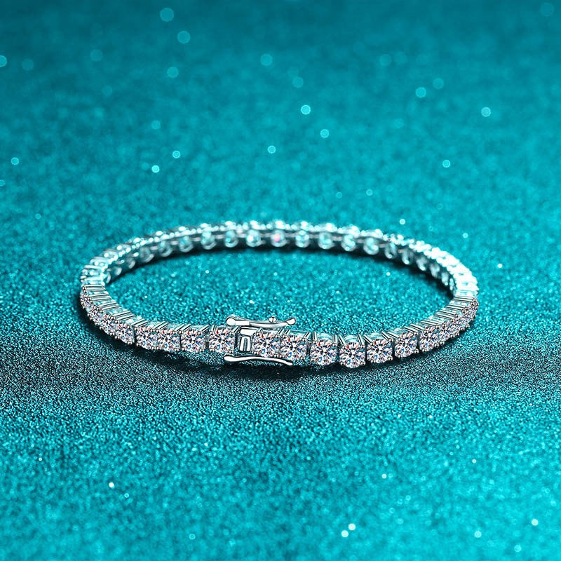 Pulsera de tenis de moissanita Plata de Ley 925