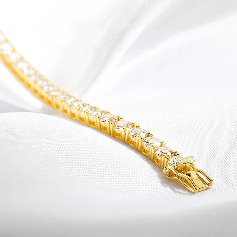 Pulsera de tenis de moissanita Plata de Ley 925