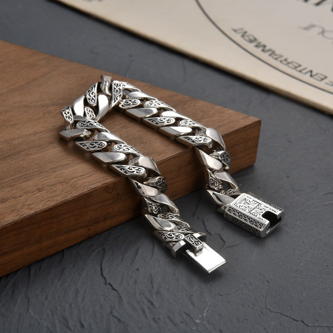 Pulsera Retro Punk S925 plata esterlina