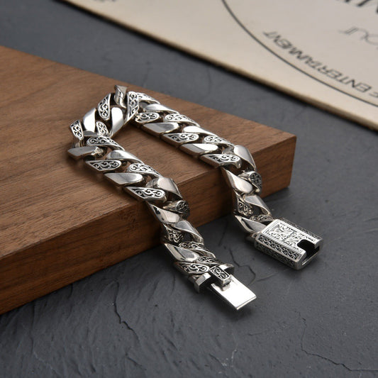 Pulsera Retro Punk S925 plata esterlina