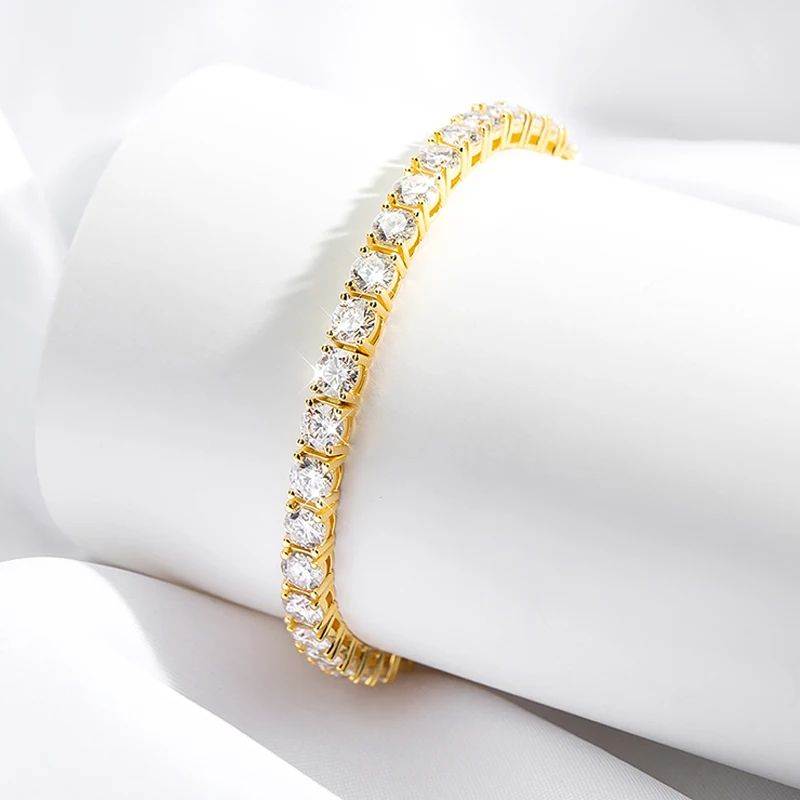 Pulsera de tenis de moissanita Plata de Ley 925