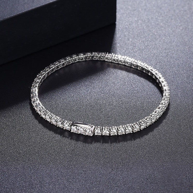 Pulsera de tenis de moissanita Plata de Ley 925