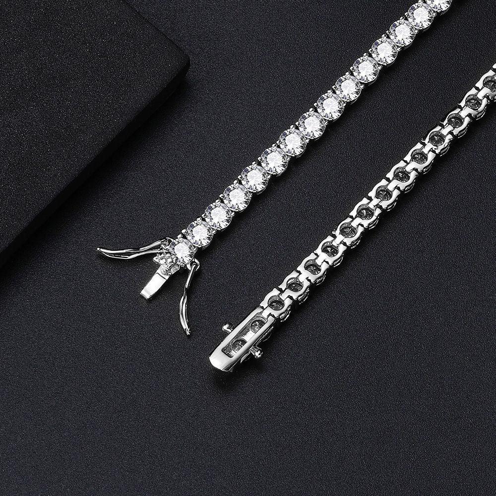 Pulsera de tenis de moissanita Plata de Ley 925