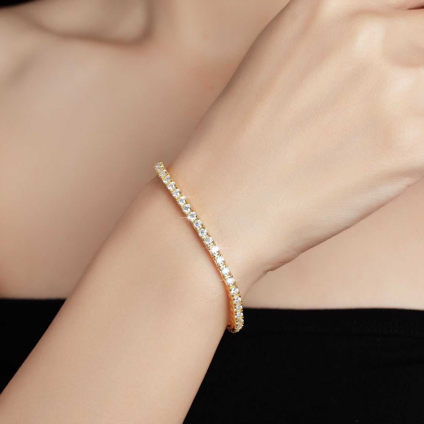 Pulsera de tenis de moissanita Plata de Ley 925
