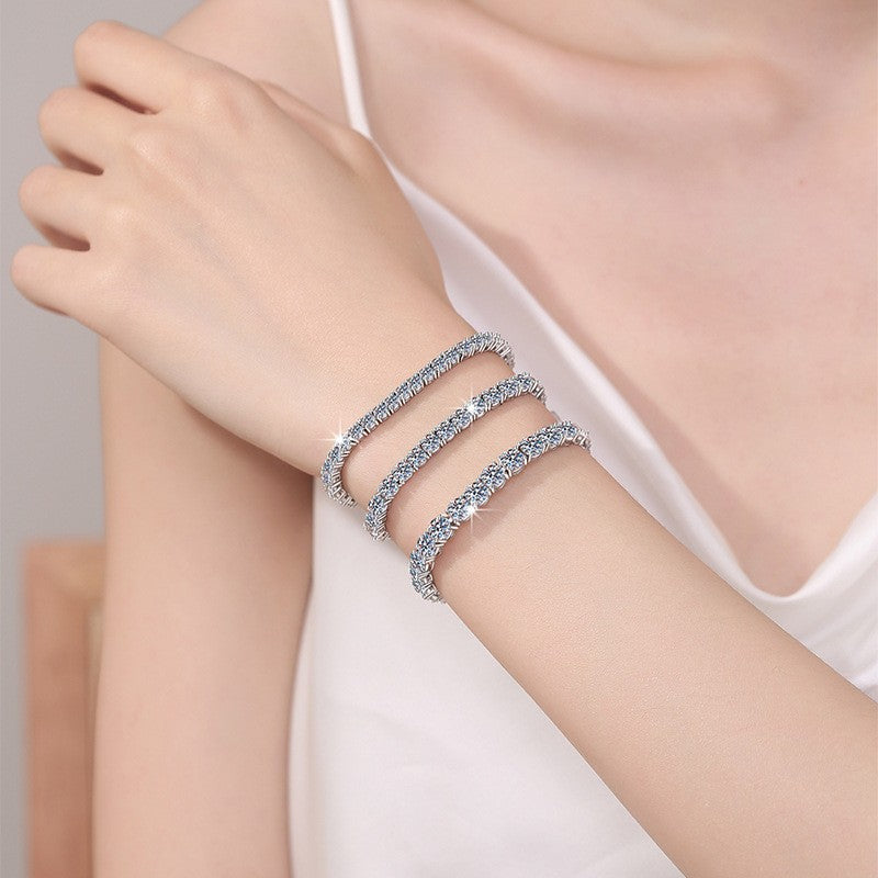 Pulsera de tenis de moissanita Plata de Ley 925