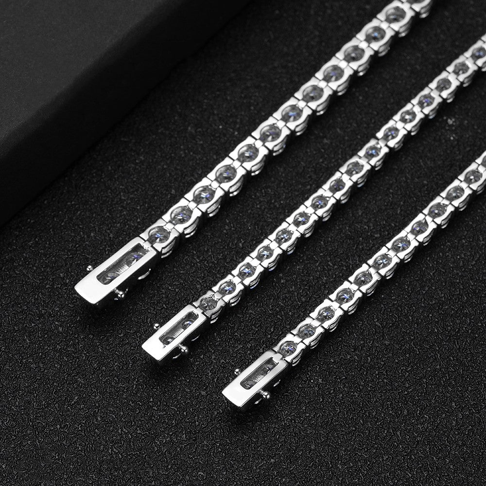 Pulsera de tenis de moissanita Plata de Ley 925