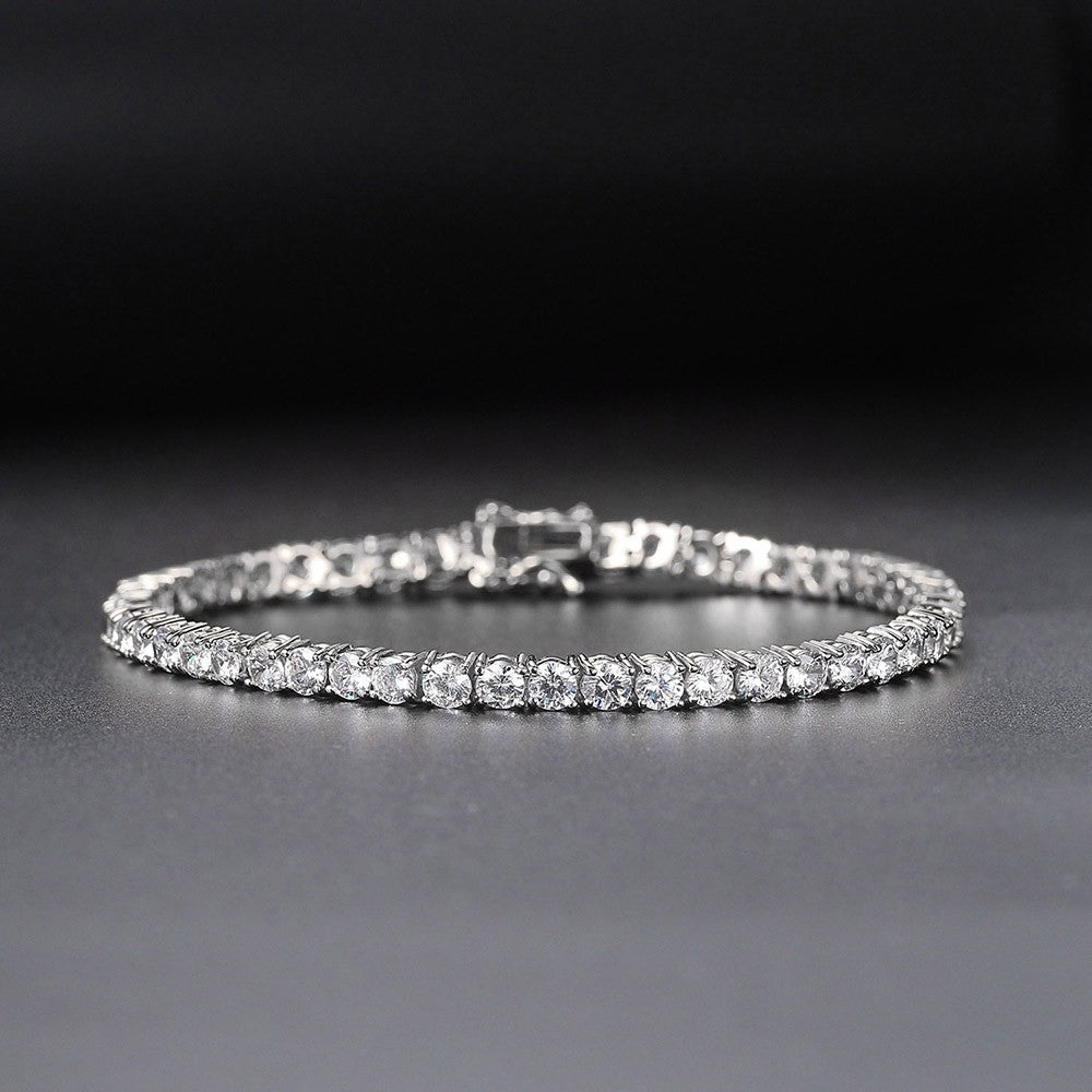 Pulsera de tenis de moissanita Plata de Ley 925