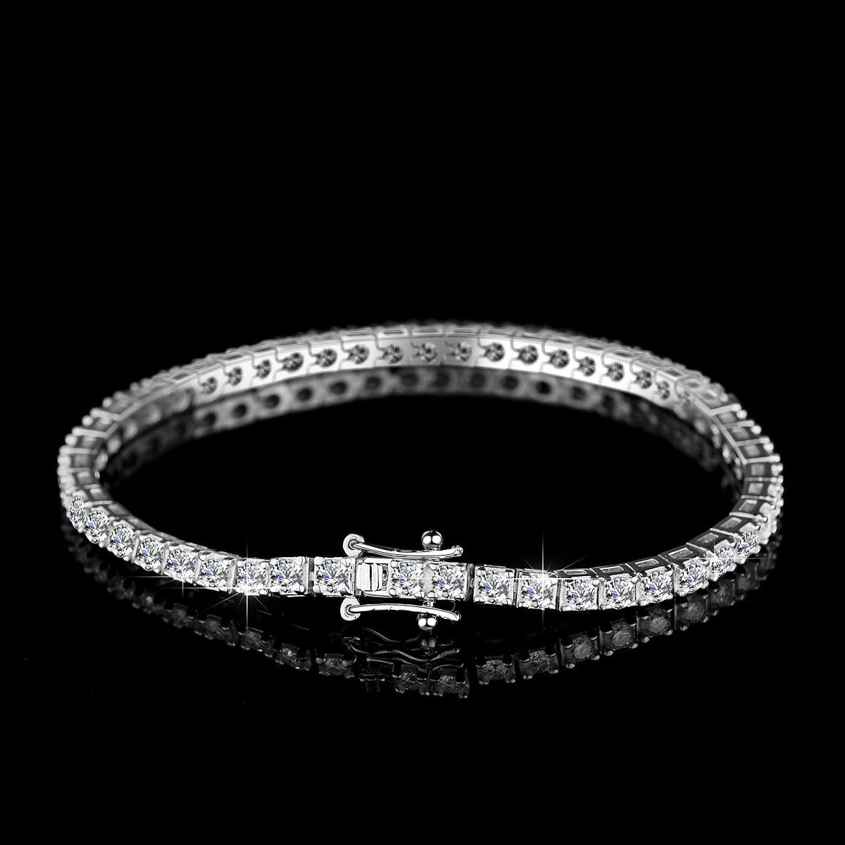 Pulsera de tenis de moissanita Plata de Ley 925